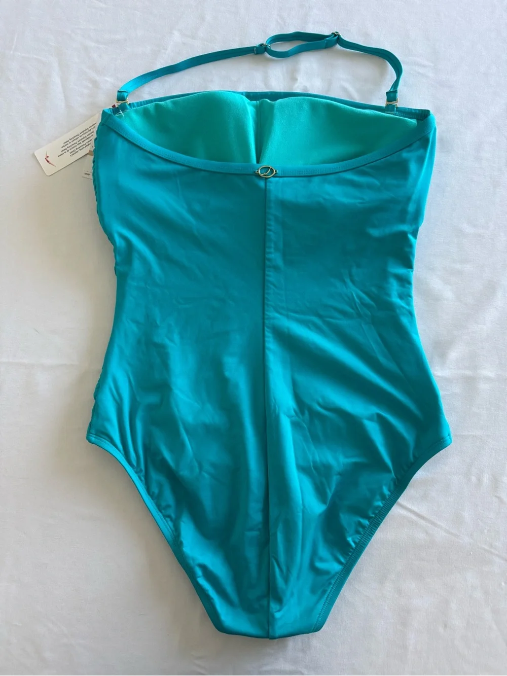 Jantzen Turquoise Ruched Halter One-Piece Swimsuit